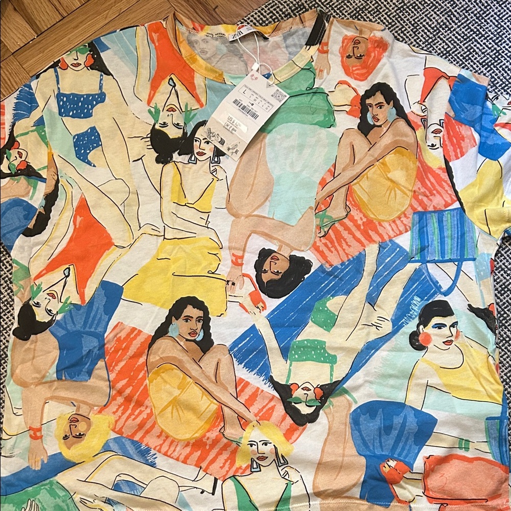 Zara Multicolor Artistic Print Women’s Tee